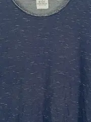 Vorschaubild 3 von edc Herren T-Shirt Gr. 48/M Blau Meliert Kurzarm Casual Baumwolle