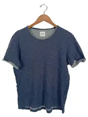 Vorschaubild 1 von edc Herren T-Shirt Gr. 48/M Blau Meliert Kurzarm Casual Baumwolle