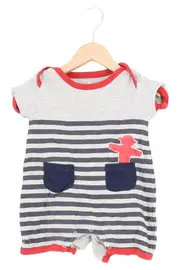 Vorschaubild 1 von KIDS Baby Einteiler Strampler Gr. 74 Gestreift Grau Rot