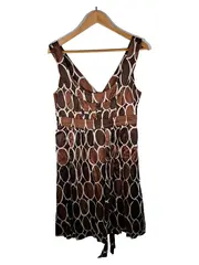 Vorschaubild 1 von Collection Damen Sommerkleid Gr. 40/L Retro Muster Braun