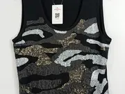 Vorschaubild 2 von Damen Top Pailletten Camouflage Schwarz Gr. 42