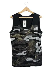 Vorschaubild 1 von Damen Top Pailletten Camouflage Schwarz Gr. 42