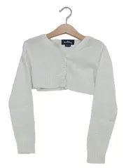 Vorschaubild 1 von Strickjacke Mädchen Gr. 110 Weiß Basic Cardigan Baumwolle