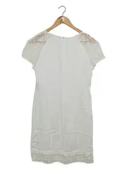 Vorschaubild 2 von Freizeitkleid Damen Gr. 40/L Weiß Floral Lochmuster Sommer Midikleid