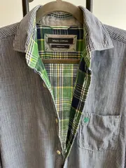 Vorschaubild 2 von Herren Freizeithemd Gestreift Blau XL Baumwolle