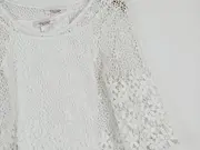 Vorschaubild 5 von TESINI Damen Häkel Bluse Gr. 34 Weiß Casual Lochmuster Frühjahr/Sommer