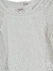 Vorschaubild 6 von TESINI Damen Häkel Bluse Gr. 34 Weiß Casual Lochmuster Frühjahr/Sommer