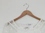 Vorschaubild 8 von TESINI Damen Häkel Bluse Gr. 34 Weiß Casual Lochmuster Frühjahr/Sommer