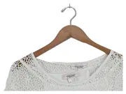 Vorschaubild 7 von TESINI Damen Häkel Bluse Gr. 34 Weiß Casual Lochmuster Frühjahr/Sommer