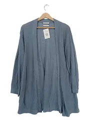 Vorschaubild 1 von Damen Strickjacke Cardigan Gr. L Blau Leinen Casual