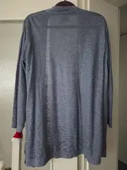 Vorschaubild 2 von Damen Strickjacke Cardigan Gr. L Blau Leinen Casual