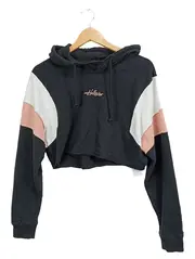 Vorschaubild 1 von Damen Kapuzenpullover Hoodie Schwarz Gr. 38/M Cropped