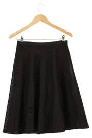 Vorschaubild 2 von Damen A-Linienrock Gr. 36/S Schwarz Lochmuster Midirock Elegant