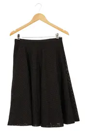 Vorschaubild 1 von Damen A-Linienrock Gr. 36/S Schwarz Lochmuster Midirock Elegant
