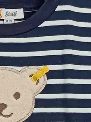 Vorschaubild 4 von Kinder T-Shirt Gr. 104 gestreift mit Bär-Applikation Blau Weiß