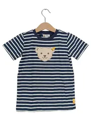 Vorschaubild 1 von Kinder T-Shirt Gr. 104 gestreift mit Bär-Applikation Blau Weiß