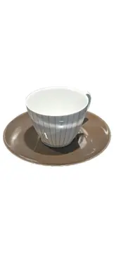 Vorschaubild 1 von Thomas Germany Kaffeetasse mit Untertasse Porzellan Braun Gestreift