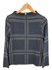 Vorschaubild 1 von Damen Pullover Kariert Grau Langarm Gr. XS 34 Casual