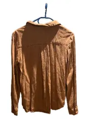 Vorschaubild 3 von Hemdbluse Damen Gr. 38/M Braun Langarm Viskose Casual
