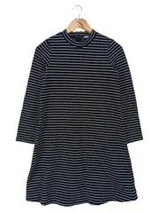 Vorschaubild 1 von Damen Freizeitkleid Gr. 36/S Schwarz Gestreift Casual Langarm