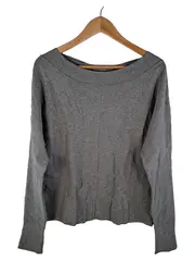 Vorschaubild 1 von Damen Pullover meliert grau Baumwolle Langarm Gr. S Alltag Casual