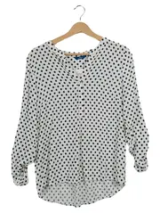 Vorschaubild 1 von Damen Bluse gepunktet Gr. 36/S Casual Weiß