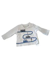 Vorschaubild 1 von Kinder Langarmshirt Gr. 56 Weiß Casual mit Fahrzeugen