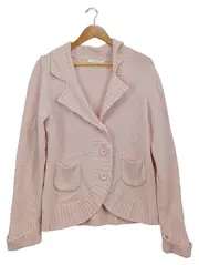 Vorschaubild 1 von TCM Damen Strickjacke Gr. 40/42 Rosa Rüschen Knöpfe Cardigan