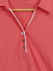 Vorschaubild 2 von Damen Poloshirt Gr. 42 Rot Casual Kurzarm Baumwolle