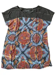 Vorschaubild 1 von Damen T-Shirt Gr. 36/S Mehrfarbig Grafisch Casual Viskose