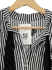 Vorschaubild 6 von Damen Bluse gestreift Schleife Vintage Schwarz Weiß Gr. 38/M