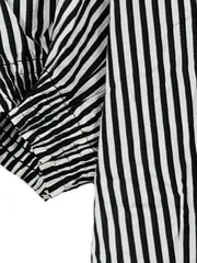 Vorschaubild 4 von Damen Bluse gestreift Schleife Vintage Schwarz Weiß Gr. 38/M