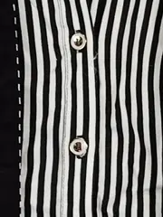 Vorschaubild 3 von Damen Bluse gestreift Schleife Vintage Schwarz Weiß Gr. 38/M