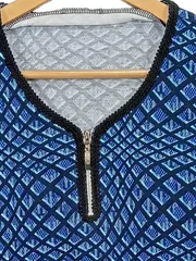 Vorschaubild 2 von Damen T-Shirt Blau Gr. 44/XXL mit Reißverschluss Modern