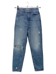 Vorschaubild 1 von Damen Mom Jeans Gr. 34/XS Blau Vintage Streetwear Cut-Outs