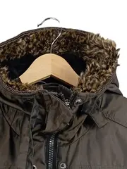 Vorschaubild 5 von Damen Steppjacke Gr. 38 Braun Outdoor Kapuze Fellbesatz