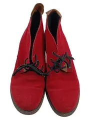 Vorschaubild 2 von Damen Stiefeletten Rot Wildleder Keilabsatz Gr. 38 Casual