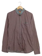 Vorschaubild 1 von Orange Hemd Herren M Paisley Langarm Freizeithemd Rot Baumwolle