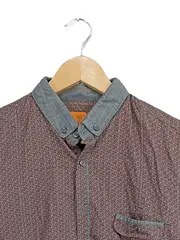 Vorschaubild 5 von Orange Hemd Herren M Paisley Langarm Freizeithemd Rot Baumwolle