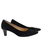 Vorschaubild 1 von Damen Pumps Schwarz Wildleder Gr. 38 Klassisch Elegant Business