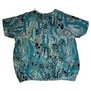 Vorschaubild 2 von Damen T-Shirt Türkis Abstrakt Farbenfroh Gr. 48, 50 2XL