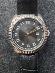 Vorschaubild 6 von Herren Armbanduhr Lederarmband Schwarz Silber Datumsanzeige Klassisch