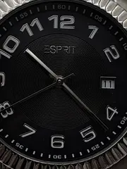 Vorschaubild 2 von Herren Armbanduhr Lederarmband Schwarz Silber Datumsanzeige Klassisch