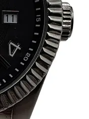 Vorschaubild 3 von Herren Armbanduhr Lederarmband Schwarz Silber Datumsanzeige Klassisch