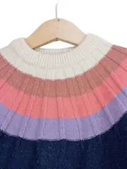 Vorschaubild 2 von Kinder Mädchen Pullover Gestreift Mehrfarbig Gr. 92-98 Herbst Winter
