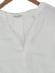 Vorschaubild 4 von Damen Leinen Top Weiß Gr. 42/XL Casual Ärmellos