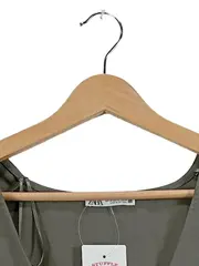 Vorschaubild 4 von Wickelbluse Damen Gr. M Oliv Grün Fledermausärmel Casual