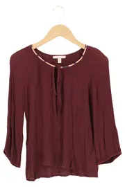 Vorschaubild 1 von Bluse Damen Rot Gr. 34/XS Bohemian Casual 3/4-Arm