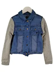Vorschaubild 1 von Kinder Jeansjacke Sweatshirt-Ärmel Gr. 122 Blau Grau Sea You Soon