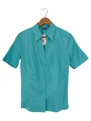 Vorschaubild 1 von Damen Bluse Kurzarm Türkis Gr. 38/M Klassisch Casual